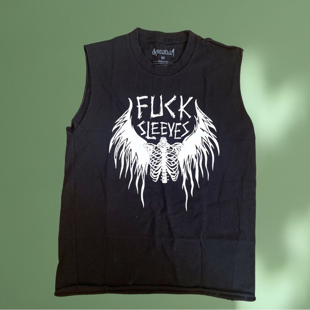 NEW Krewella Band F*ck Sleeves raw cut arms tank